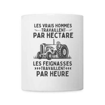 Tracteur Acier: Travail Par Hectare - Mug blanc - blanc - Devant