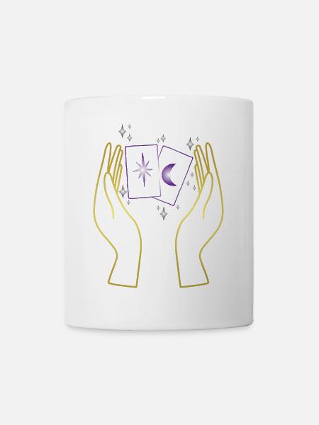 Magic hands with tarot cards - Mug - white