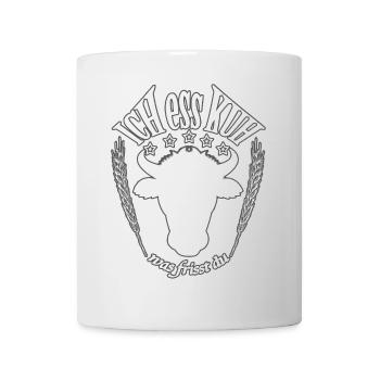 Je mange de la vache qu’est-ce que tu manges? Viande Végétalienne - Mug blanc - blanc - Devant