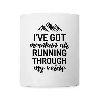 J’ai de l’air de montagne qui coule dans mes veines - Mug blanc - blanc - Devant