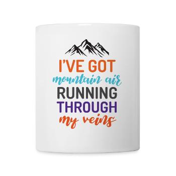 J’ai de l’air de montagne qui coule dans mes veines - Mug blanc - blanc - Devant