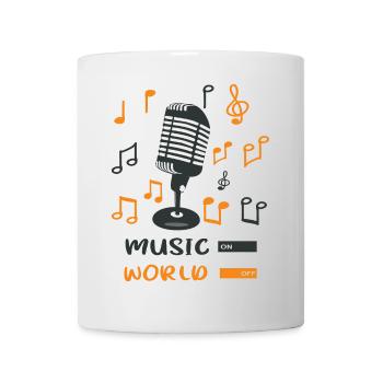 Musik AN Welt AUS - Tasse - Weiß - Vorne