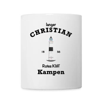 Sylt, Kultiger Leuchtturm Kampen, langer Christian - Tasse - Weiß - Vorne