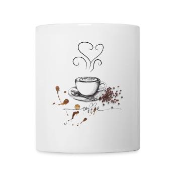 Coffee cup and beans design - Mug - white - Front