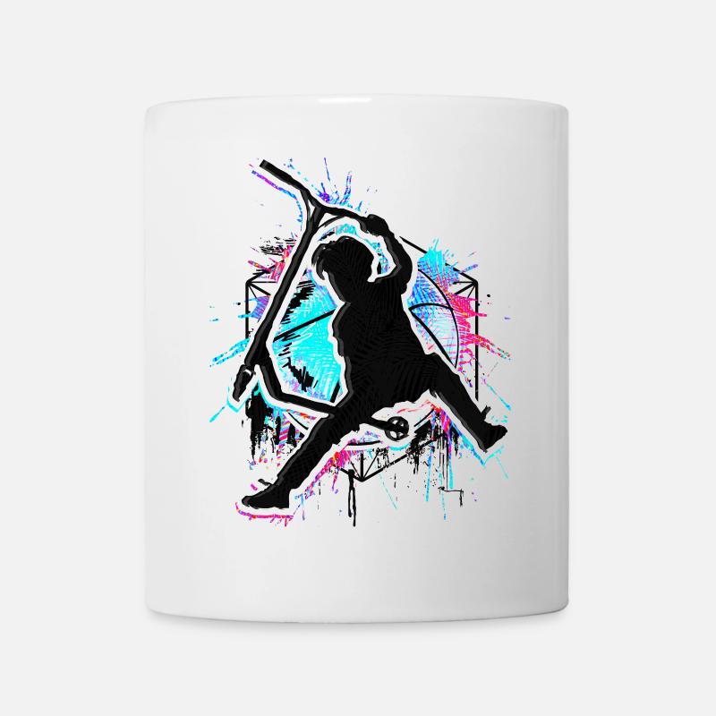 Stunt Scooter coloré - Scooter de cascade coloré - Mug blanc - blanc