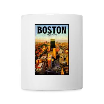 Boston Skyline Vintage Poster - Tasse - Weiß - Vorne