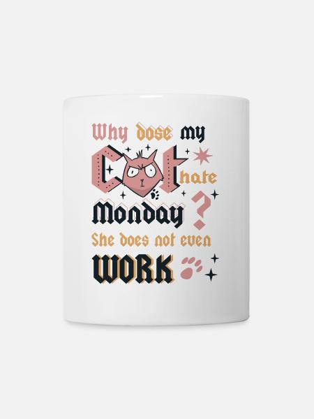 Lundi des chats - Mug blanc - blanc
