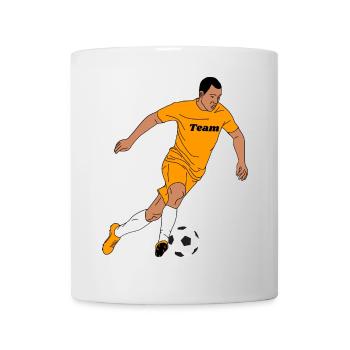 Team spirit in the orange jersey - Mug - white - Front