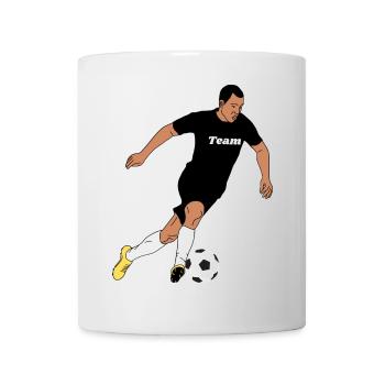 Team kick football illustration on shirt - Mug - white - Front