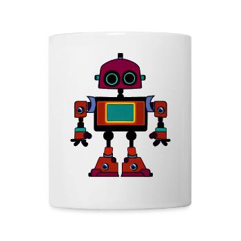 Petit Robot Rétro Coloré - Mug blanc - blanc - Devant