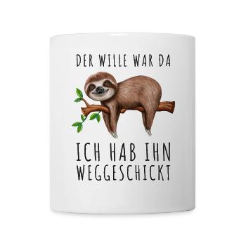 Faultier Sarkasmus Morgenmuffel Langschläfer - Tasse - Weiß - Vorne