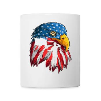 Gedenktag Vierter Juli Adler USA Flagge Soldat Vet - Tasse - Weiß - Vorne