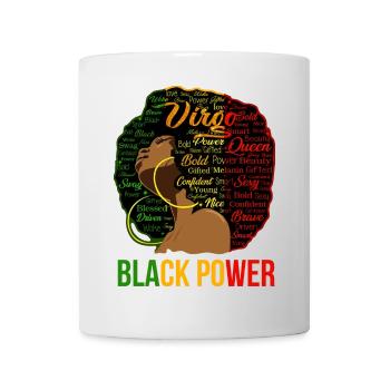 Afro Power Word Cloud Portrait - Mug - white - Front