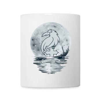 Oiseau corbeau sur la croix - Mug blanc - blanc - Devant