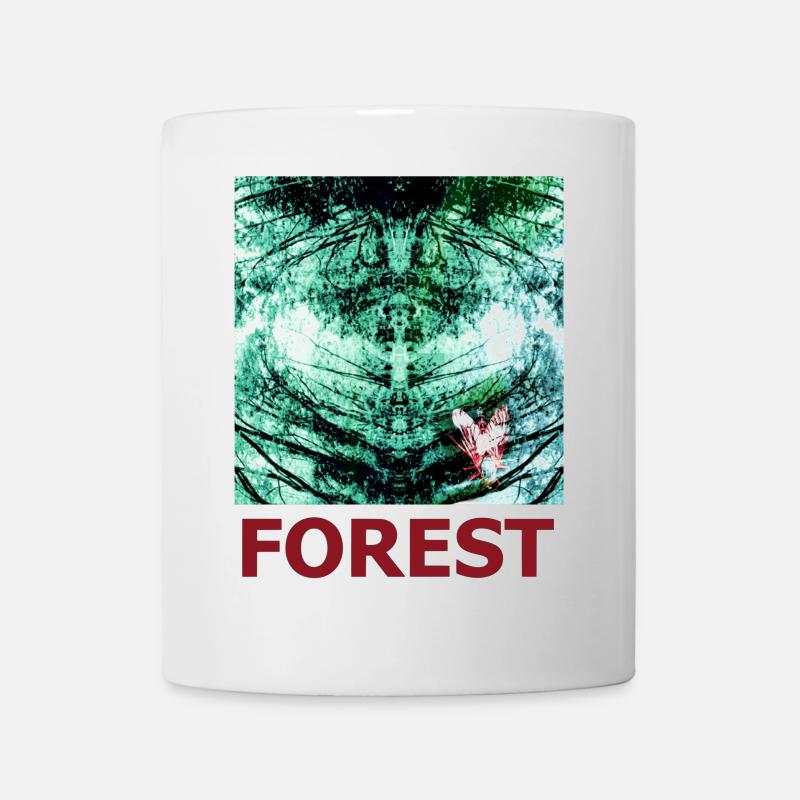 Reflet de la forêt et papillon - Mug blanc - blanc