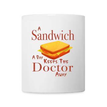 Un sandwich par jour éloigne le médecin - Mug blanc - blanc - Devant