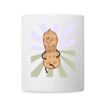 Erdnuss Nuss Nüsse frech fröhlich Kind Baby - Tasse - Weiß - Vorne