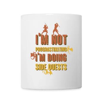 Je ne tergiverse pas. Je fais des quêtes secondaires - Mug blanc - blanc - Devant
