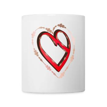 nostalgic red calligraphy heart - Mug - white - Front