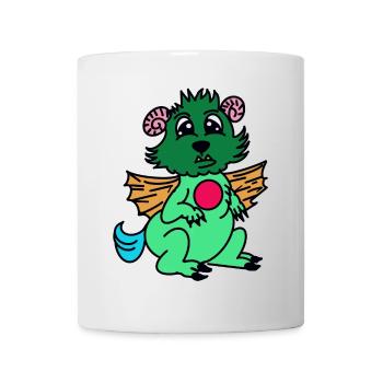 Grüner Drachenfreund mit Flügeln - Tasse - Weiß - Vorne