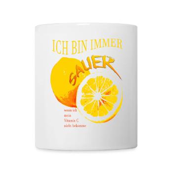 ich bin immer sauer Vitamin C Zitrone - Tasse - Weiß - Vorne