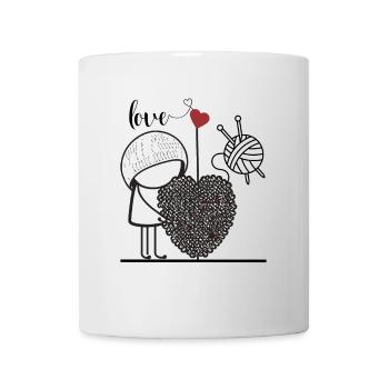 Reading Kiss Heart of Letters - Mug - white - Front
