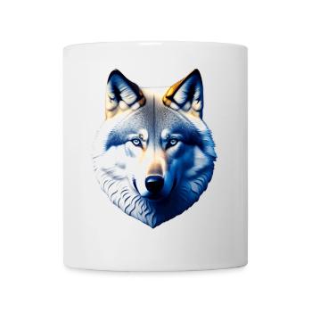 Wolf's head with blue eyes - Mug - white - Front