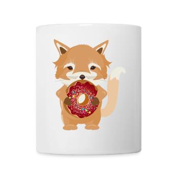 zauberhafter kleiner Fuchs mit leckeren Donut - Tasse - Weiß - Vorne