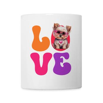 Chien Yorkshire Terrier - Mug blanc - blanc - Devant