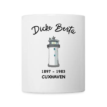 Leuchtturm Dicke Berta, Cuxhaven, Hafen - Tasse - Weiß - Vorne