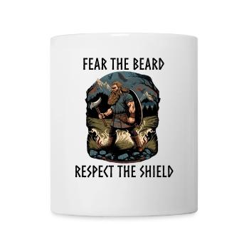 Viking avec hache et bouclier - Mug blanc - blanc - Devant