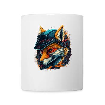 Renard guerrier au casque - Mug blanc - blanc - Devant