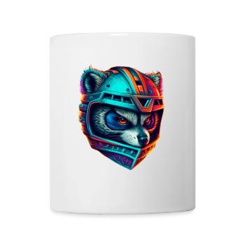 Panda cyborg casque néon - Mug blanc - blanc - Devant
