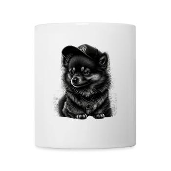 Spitz nain à casquette - Mug blanc - blanc - Devant