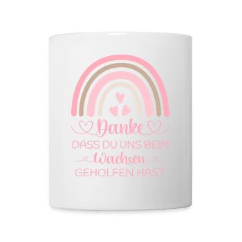 Danke dass Du uns beim Wachsen geholfen hast Kita - Tasse - Weiß - Vorne