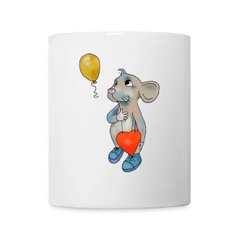 Maus und Luftbollon - Tasse - Weiß - Vorne