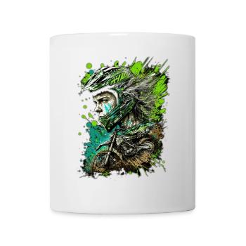 Motocross éclaboussures Neon Rider - Mug blanc - blanc - Devant