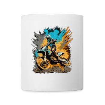 Motocross Action Schlamm Spritzer - Tasse - Weiß - Vorne