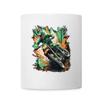 Motocross Spritzensprint - Tasse - Weiß - Vorne