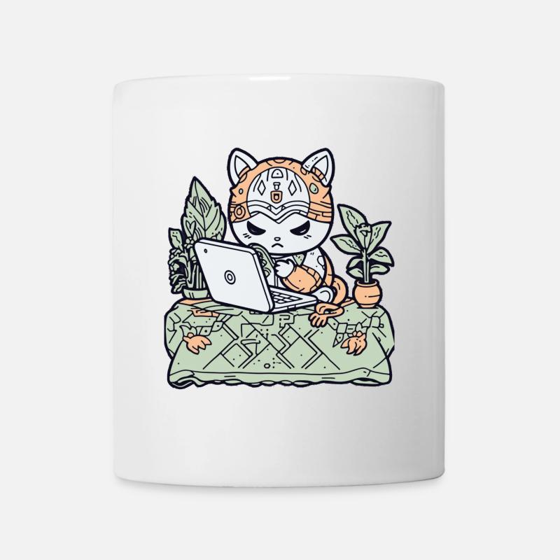 Tech Cat in Garden Armor - Mug - white