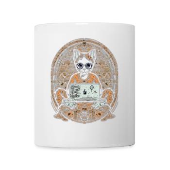 Circuit Cat in Antique Circle - Mug - white - Front