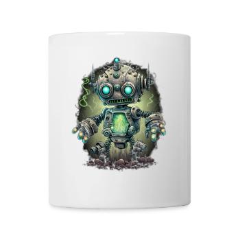 Robot Steampunk Néon - Mug blanc - blanc - Devant