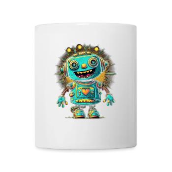 Kawaii Heart Bot Neon Burst - Tasse - Weiß - Vorne