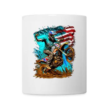 American Flag Moto Splash - Mug - white - Front