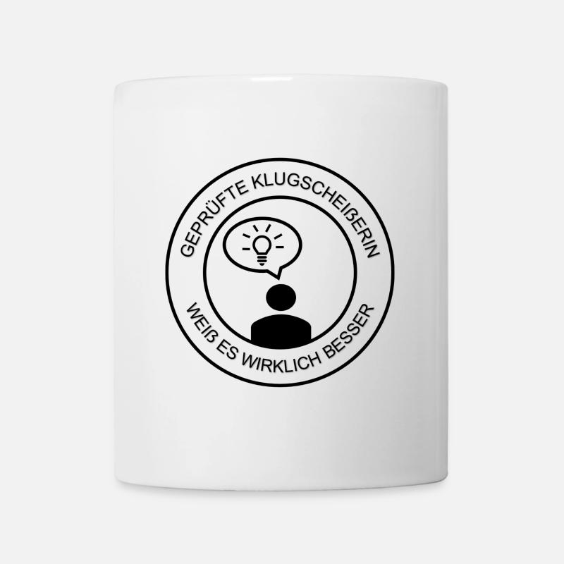 Geprüfte Klugscheißerin Damen (schwarzer Druck) - Tasse - Weiß
