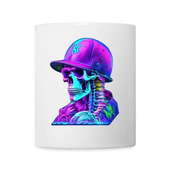 Squelette avec casquette - Mug blanc - blanc - Devant