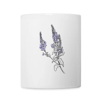 Lila Salbeiblüten - Tasse - Weiß - Vorne