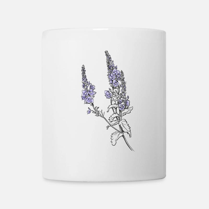 Fleurs sauge violettes - Mug blanc - blanc