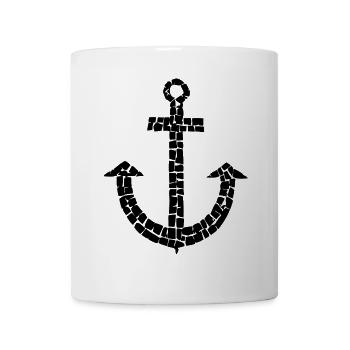 Anchor mosaic black maritime captain hope - Mug - white - Front
