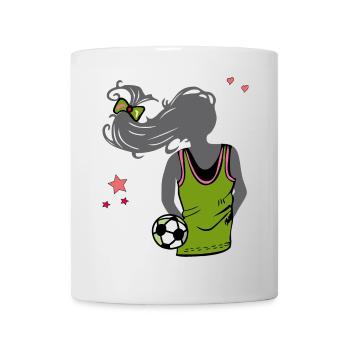 Women's Football, Football, Girl - Mug - white - Front